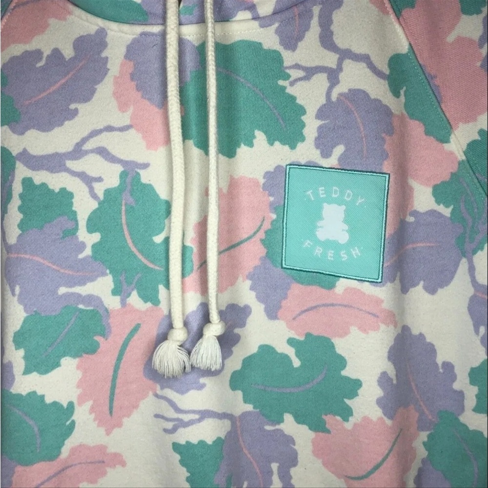 Teddy Fresh 1.0 SOLD OUT/RARE  Size M Pastel Muted Camo Leaves Hoodie 2019 - Picture 7 of 16